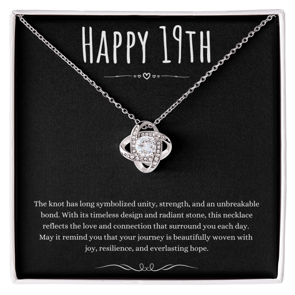 Best Gifts 19th Birthday Necklace for Daughter – Love Knot Gift