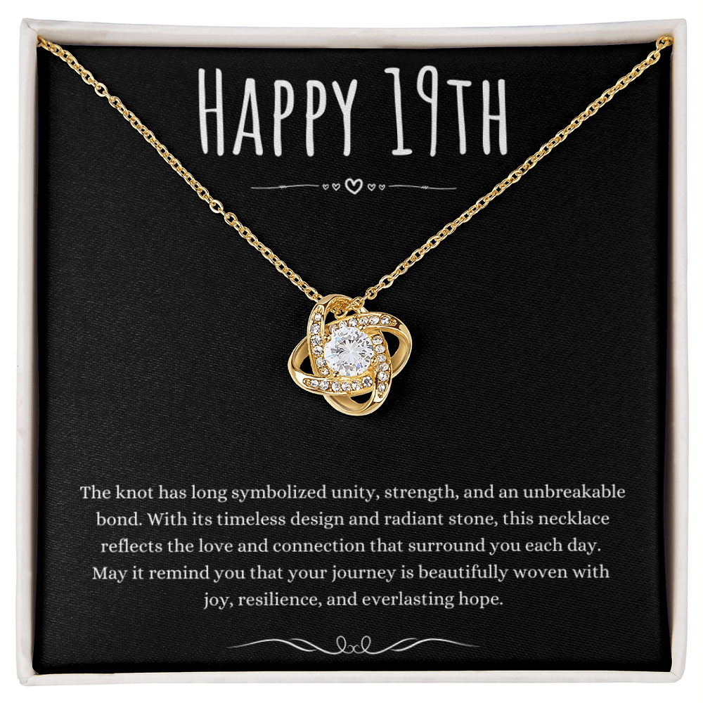 Best Gifts 19th Birthday Necklace for Daughter – Love Knot Gift