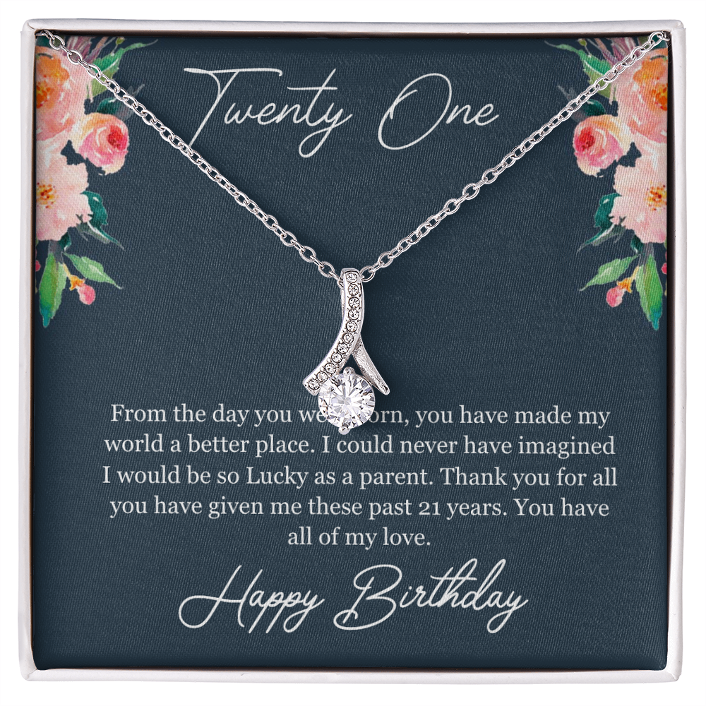 Best Gifts 305-21st Birthday Necklace for Daughter Gift from Mom or Dad
