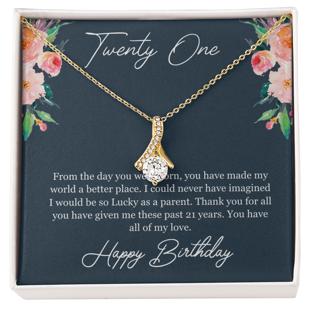Best Gifts 305-21st Birthday Necklace for Daughter Gift from Mom or Dad