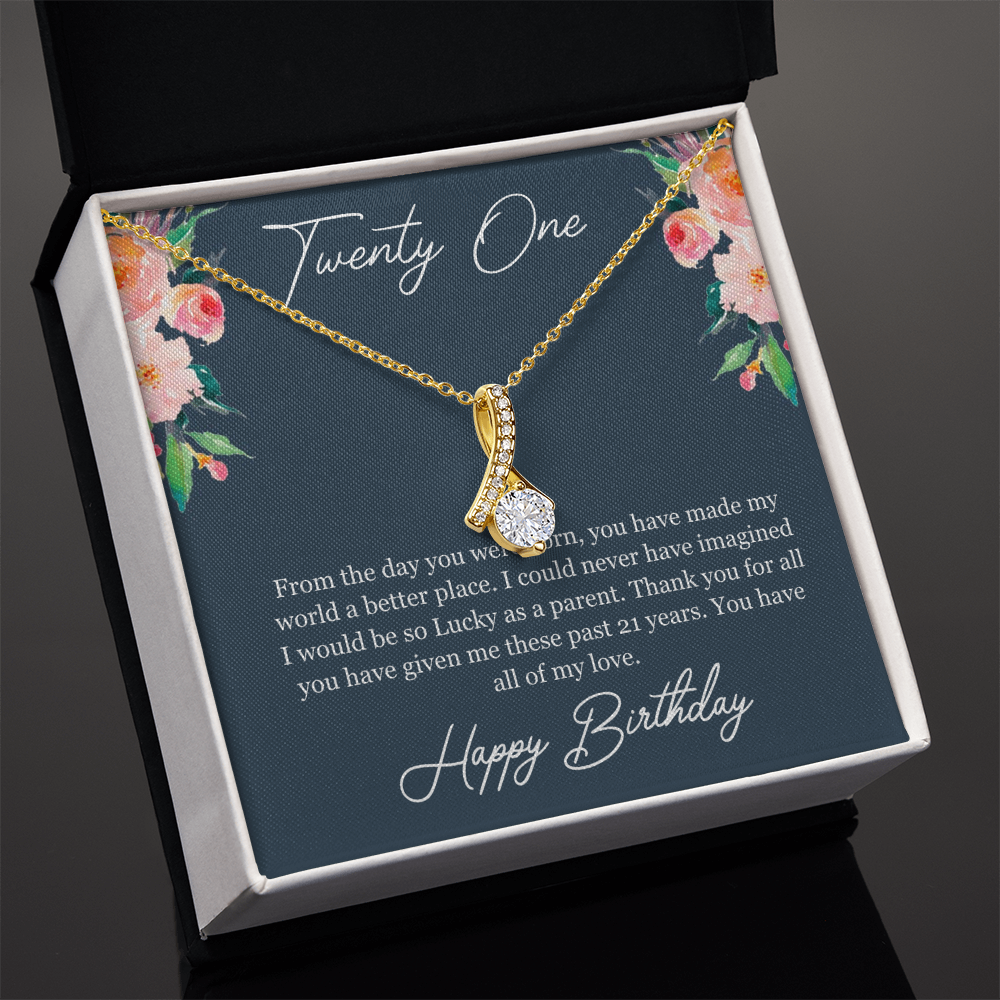 Best Gifts 305-21st Birthday Necklace for Daughter Gift from Mom or Dad