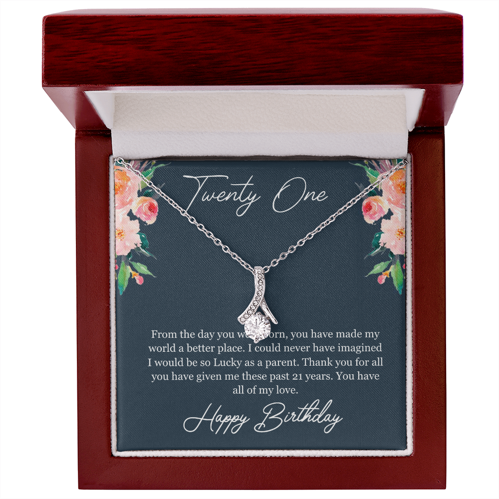 Best Gifts 305-21st Birthday Necklace for Daughter Gift from Mom or Dad