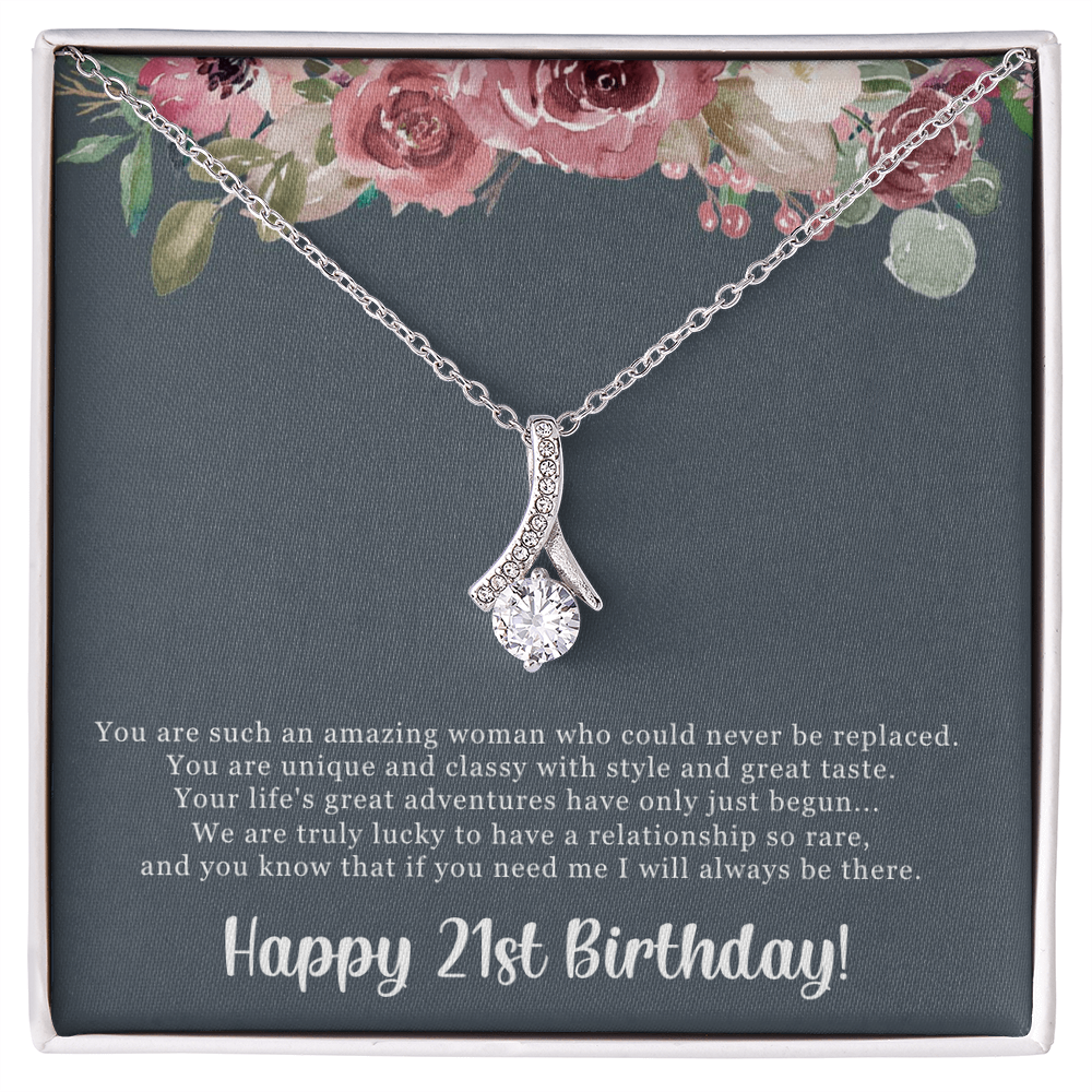 Best Gifts 305-21st Birthday Ribbon Necklace Gift for Her