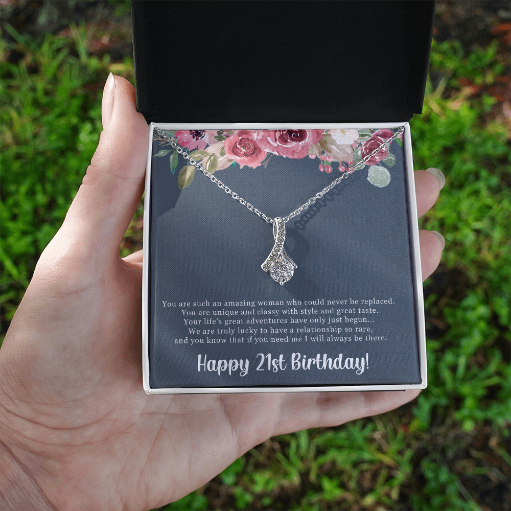 Best Gifts 305-21st Birthday Ribbon Necklace Gift for Her