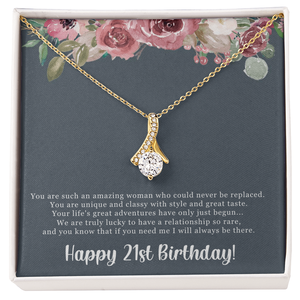 Best Gifts 305-21st Birthday Ribbon Necklace Gift for Her