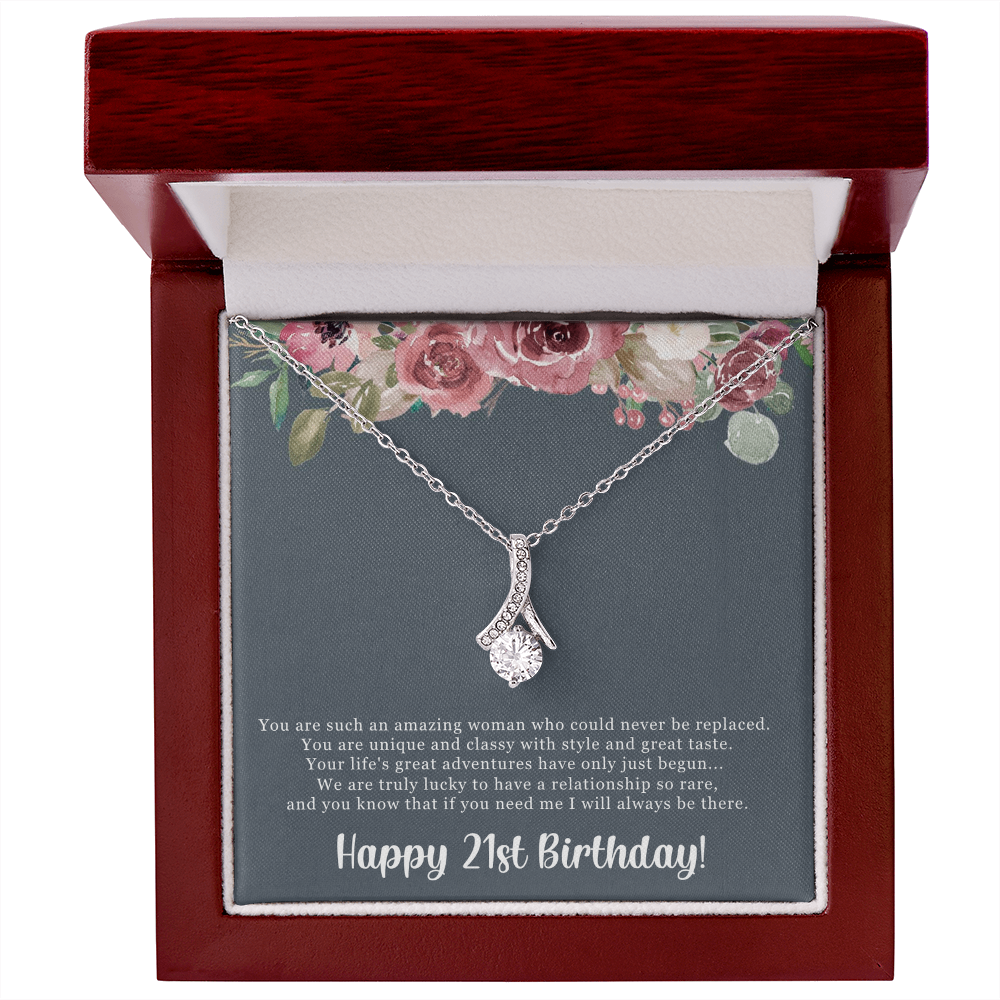Best Gifts 305-21st Birthday Ribbon Necklace Gift for Her