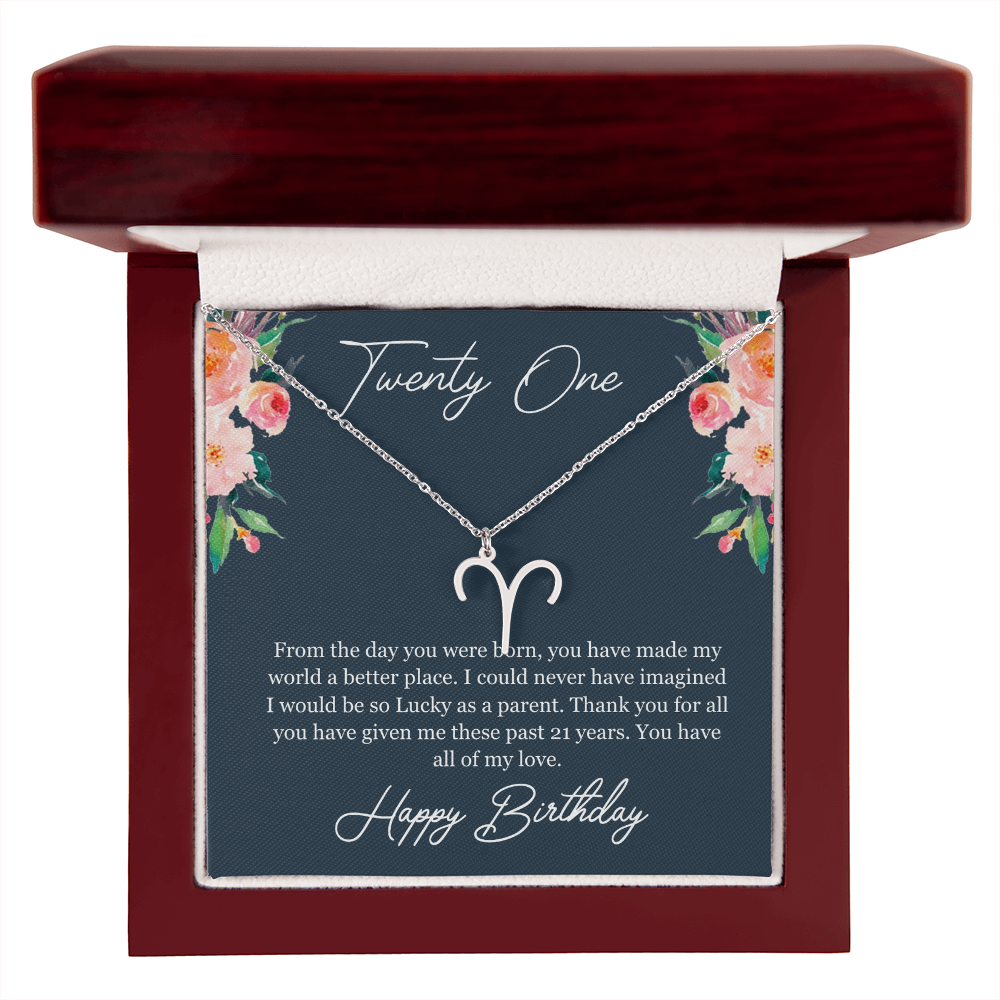 Best Gifts 305-21st Birthday Zodiac Necklace for Daughter from Mom or Dad