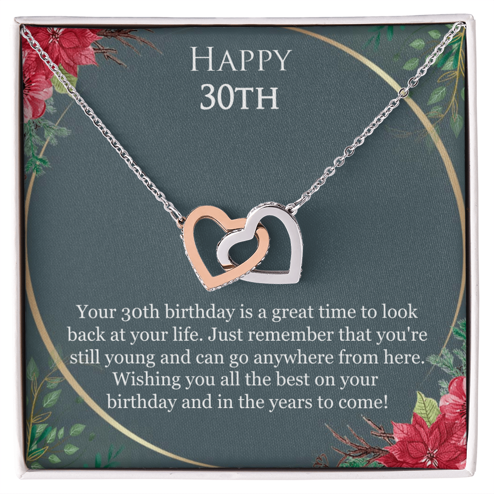 Best Gifts 305-30th Birthday Gift for Her – Interlocking Hearts Necklace