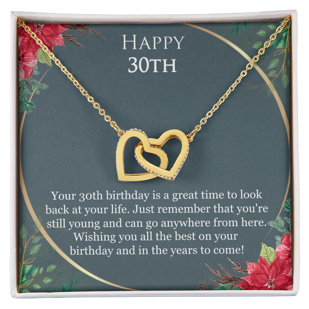 Best Gifts 305-30th Birthday Gift for Her – Interlocking Hearts Necklace