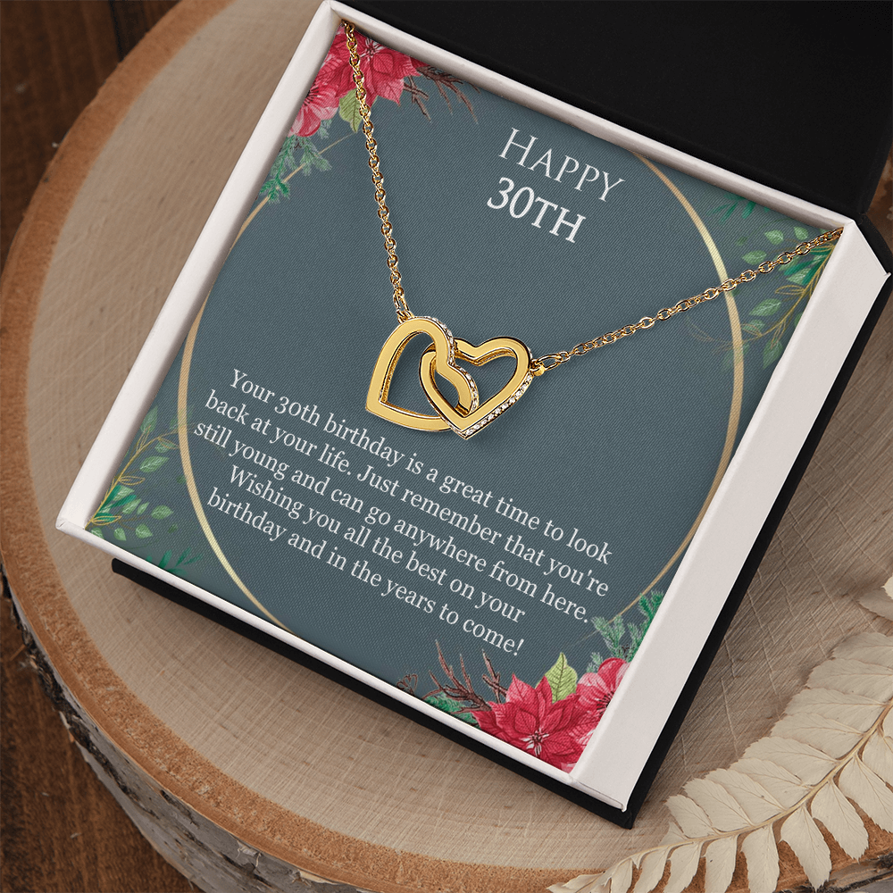 Best Gifts 305-30th Birthday Gift for Her – Interlocking Hearts Necklace