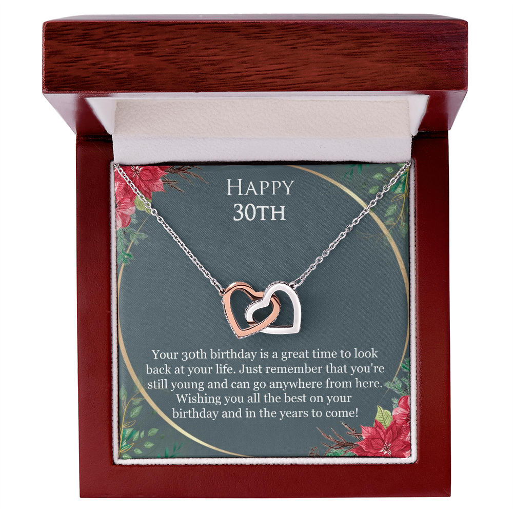 Best Gifts 305-30th Birthday Gift for Her – Interlocking Hearts Necklace
