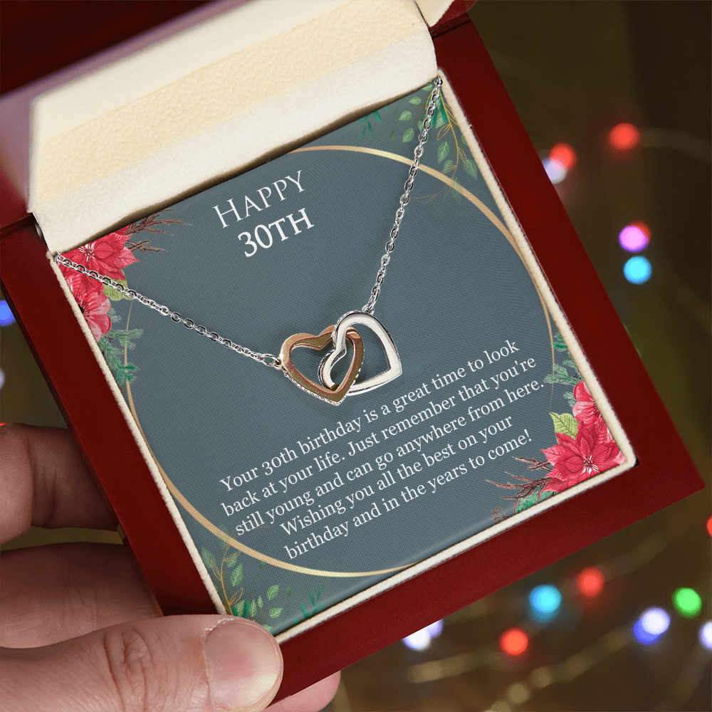 Best Gifts 305-30th Birthday Gift for Her – Interlocking Hearts Necklace