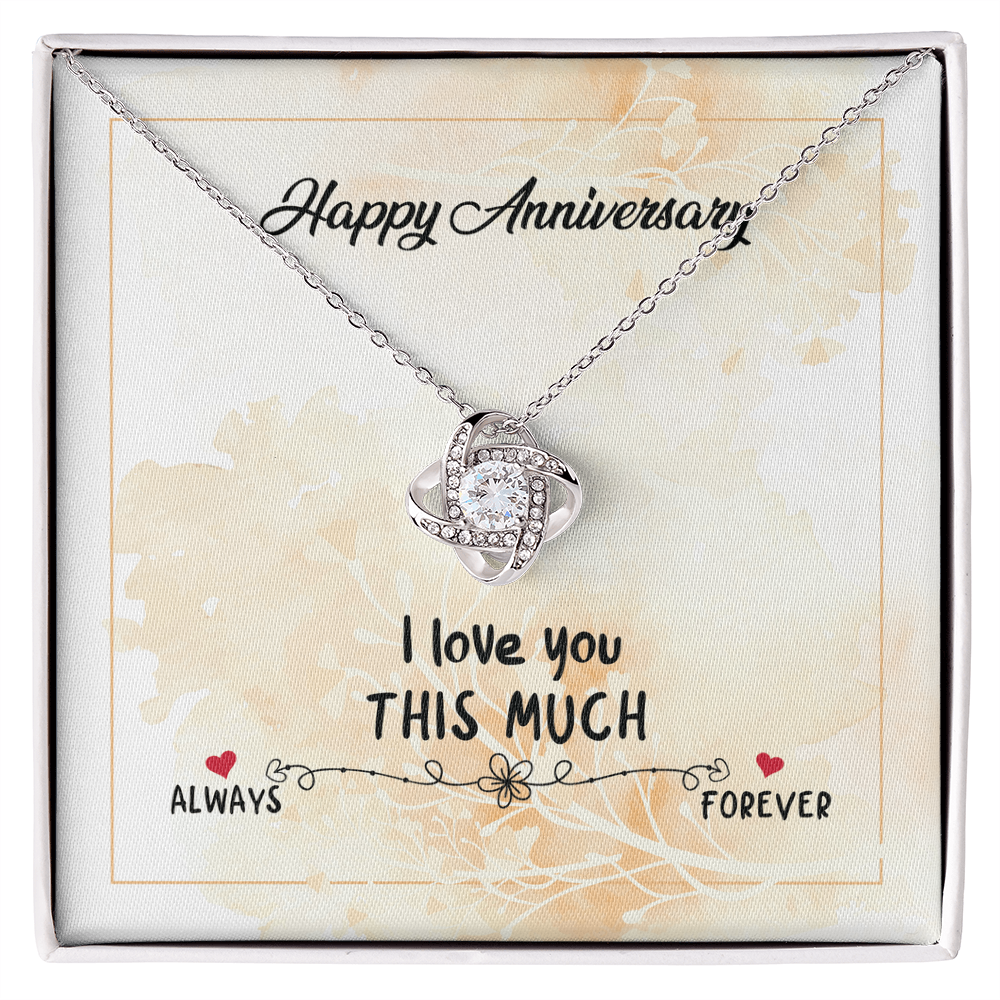 Christian Gifts 305-Anniversary Necklace for Wife Love You This Much Love Knot Gift