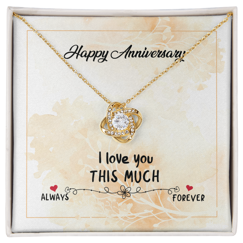Christian Gifts 305-Anniversary Necklace for Wife Love You This Much Love Knot Gift