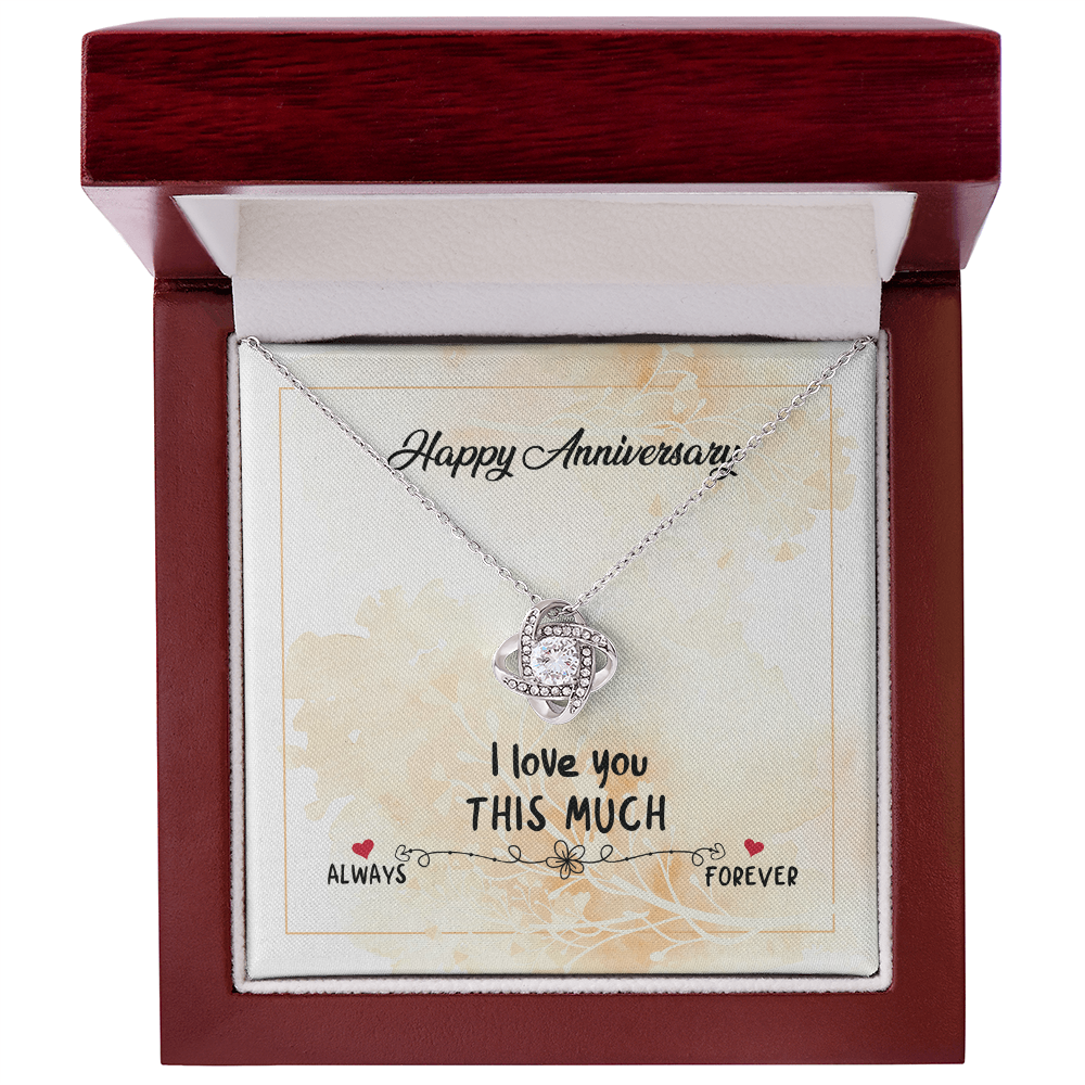 Christian Gifts 305-Anniversary Necklace for Wife Love You This Much Love Knot Gift