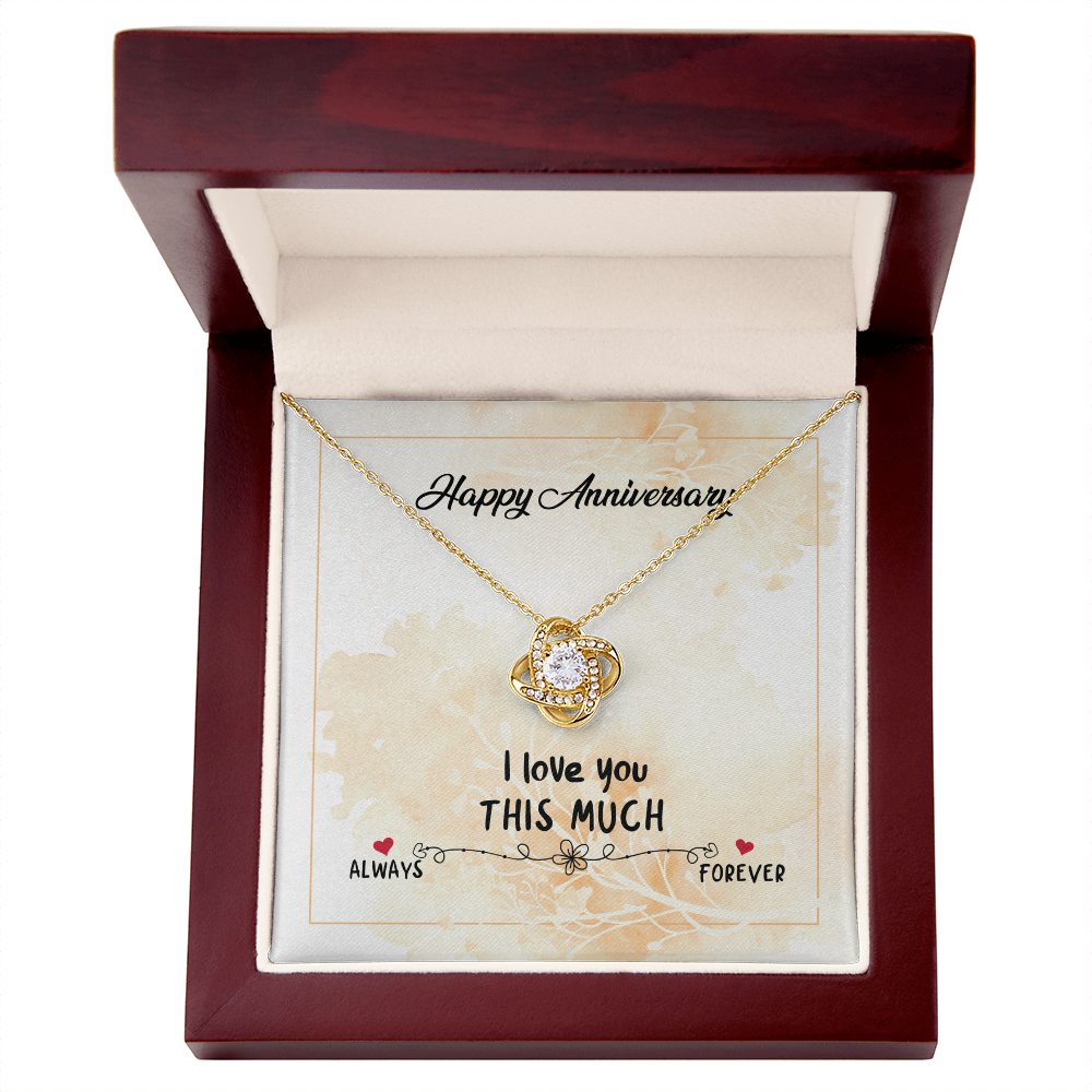 Christian Gifts 305-Anniversary Necklace for Wife Love You This Much Love Knot Gift