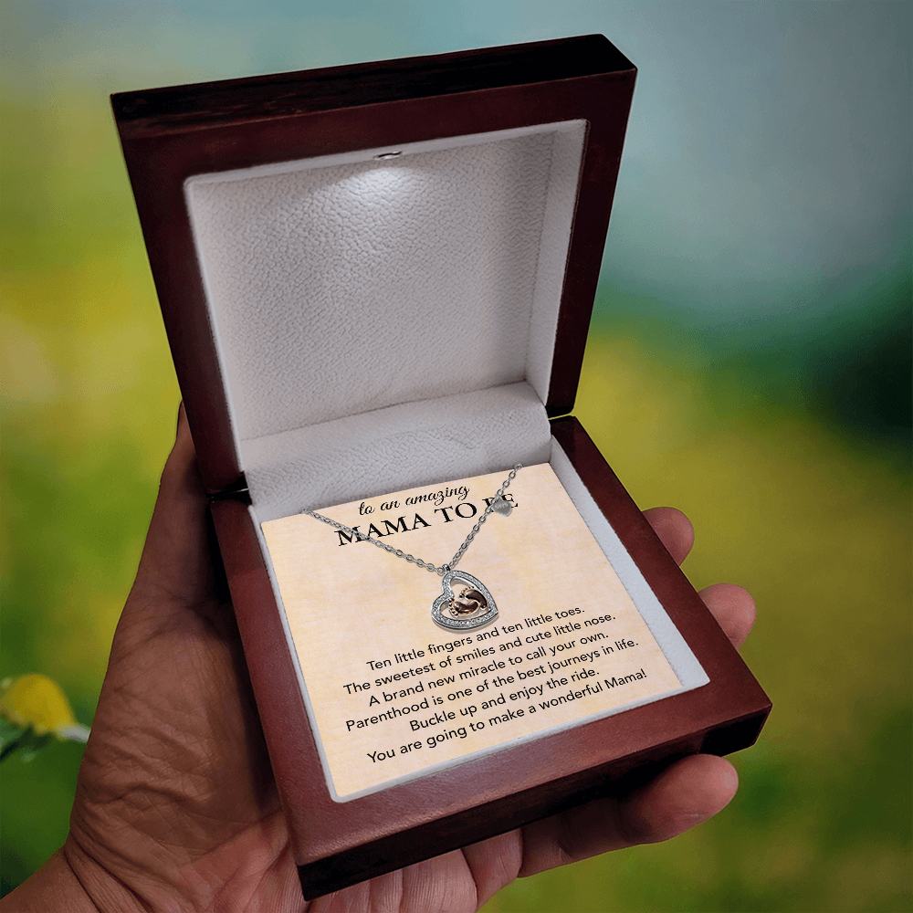 Best Gifts 305-Baby Feet Heart Necklace for Mama to Be - Perfect Gift for New Mom
