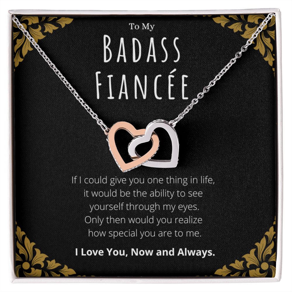Best Gifts 305-Badass Fiancée Interlocking Hearts Necklace Gift