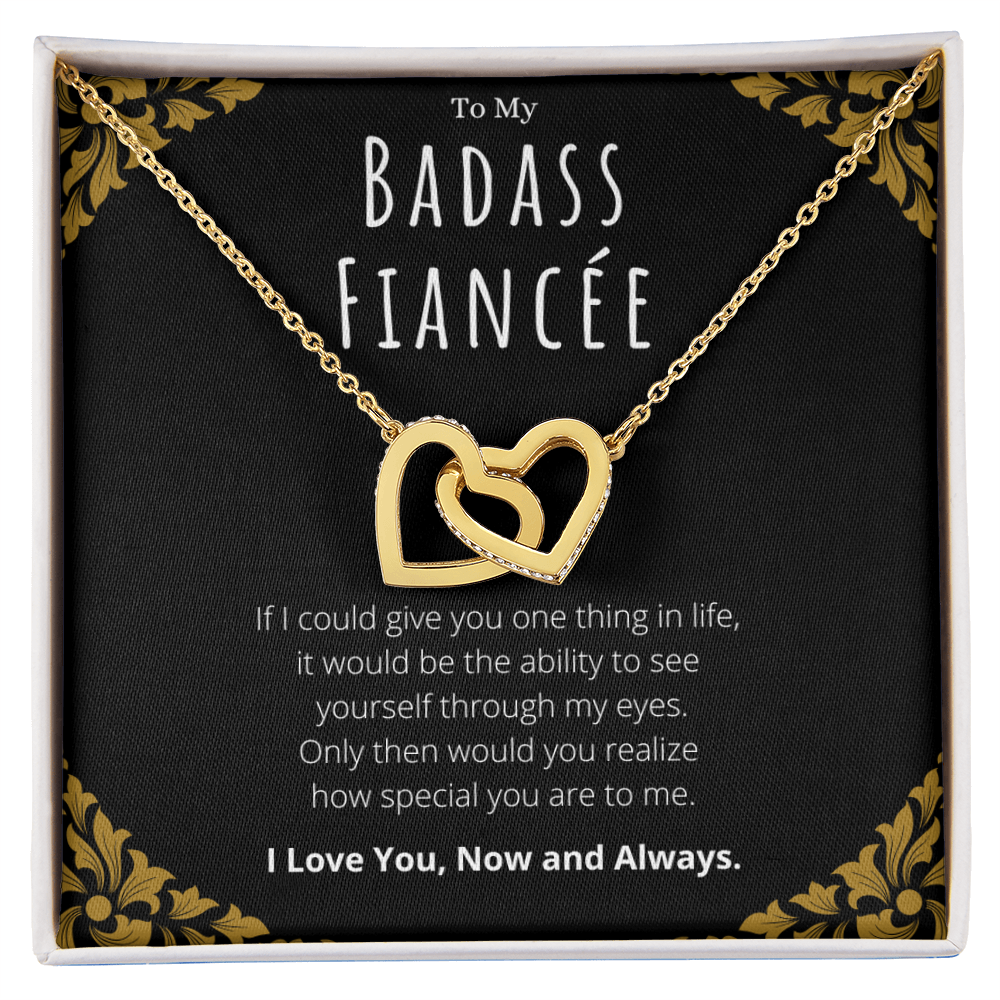 Best Gifts 305-Badass Fiancée Interlocking Hearts Necklace Gift