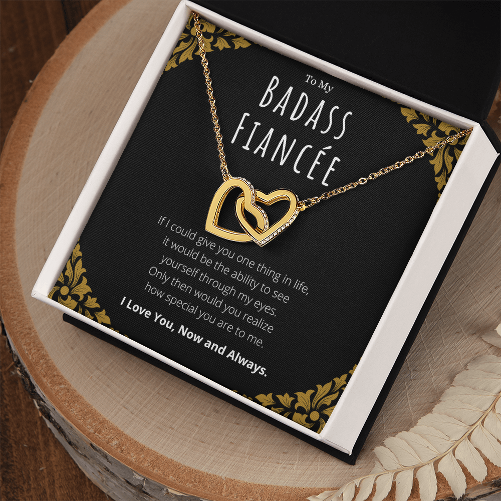 Best Gifts 305-Badass Fiancée Interlocking Hearts Necklace Gift