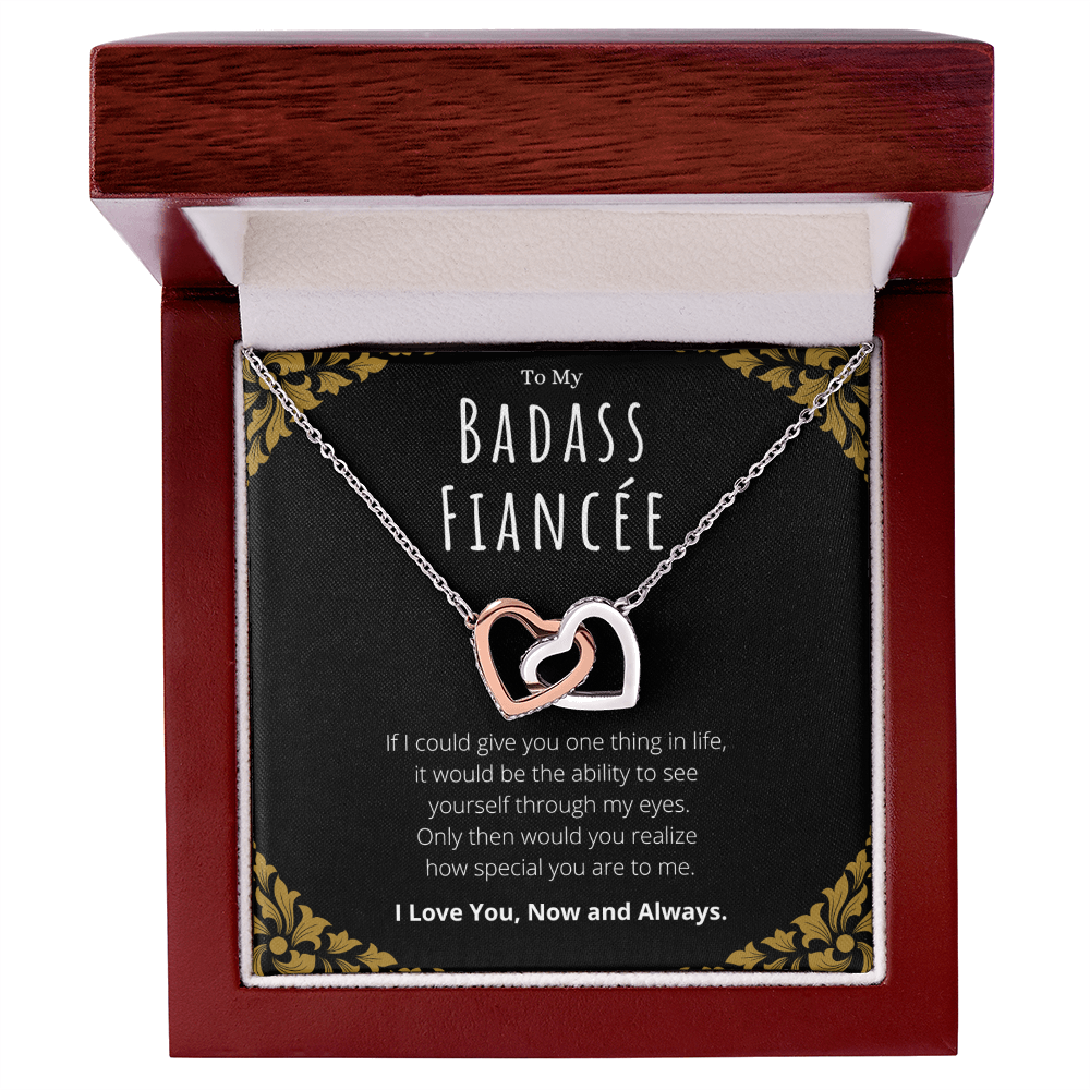 Best Gifts 305-Badass Fiancée Interlocking Hearts Necklace Gift