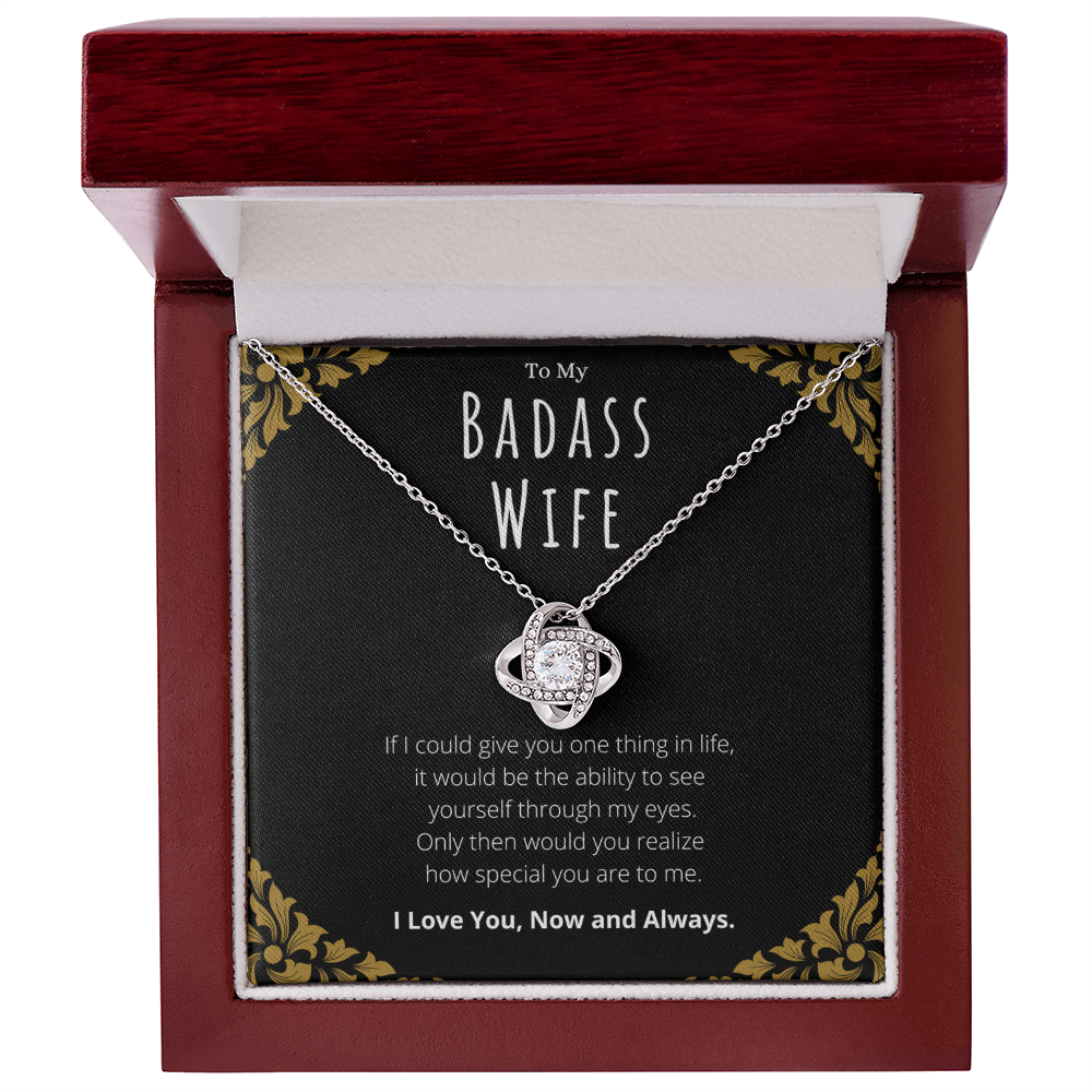 Best Gifts 305-Badass Wife Love Knot Necklace Gift from Husband
