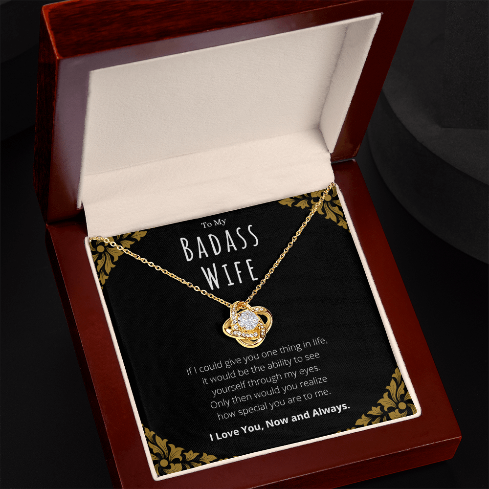 Best Gifts 305-Badass Wife Love Knot Necklace Gift from Husband