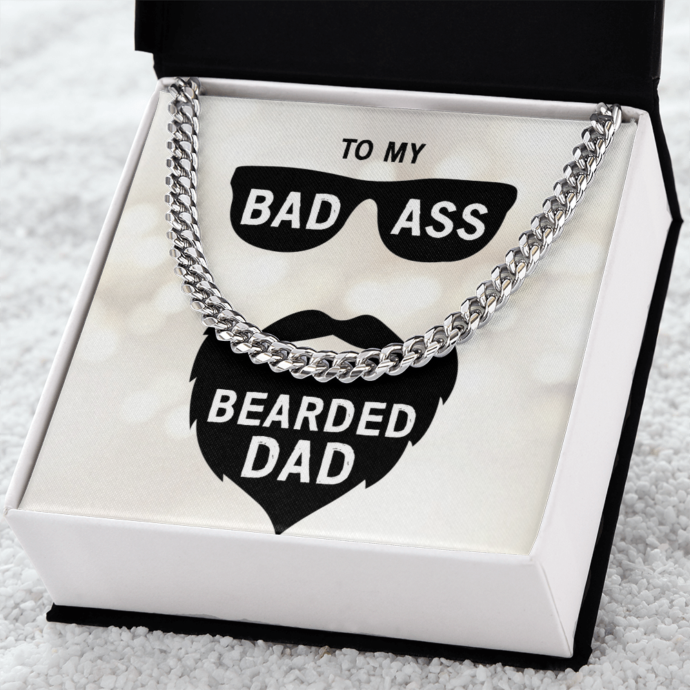 Best Gifts 305-Bearded Dad Cuban Link Necklace – Bad Ass Dad Gift