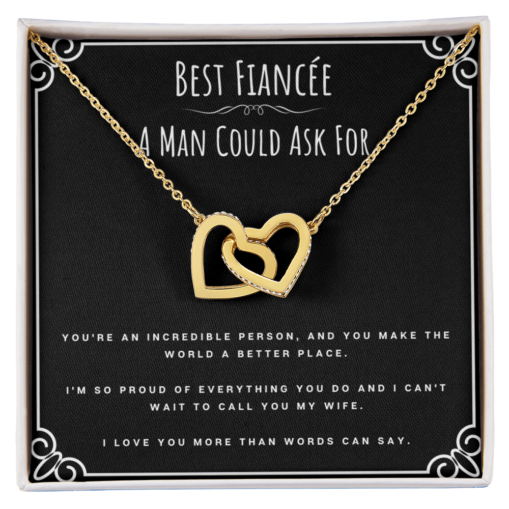 Best Gifts 305-Best Fiancée Interlocking Hearts Necklace Gift for Her