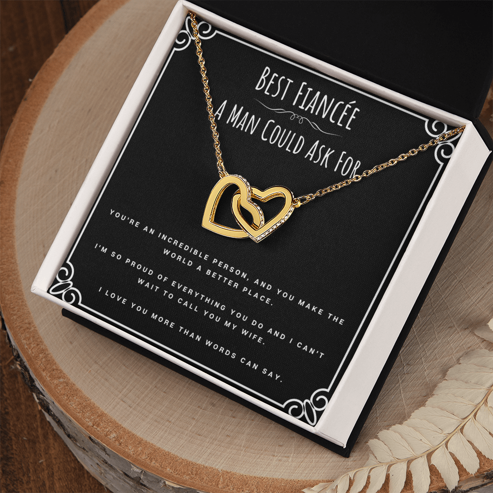 Best Gifts 305-Best Fiancée Interlocking Hearts Necklace Gift for Her