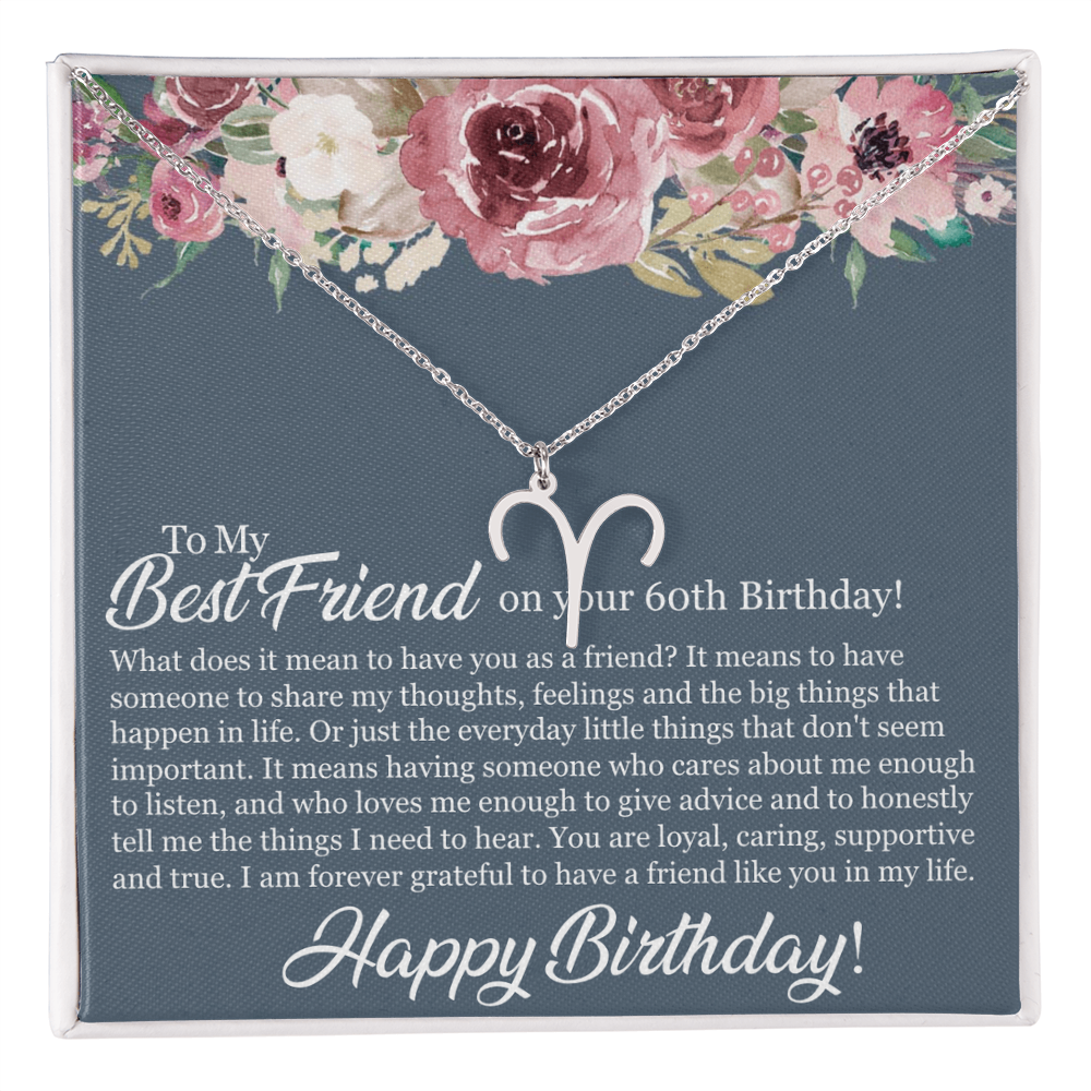 Best Gifts 305-Best Friend 60th Birthday Zodiac Necklace for Her
