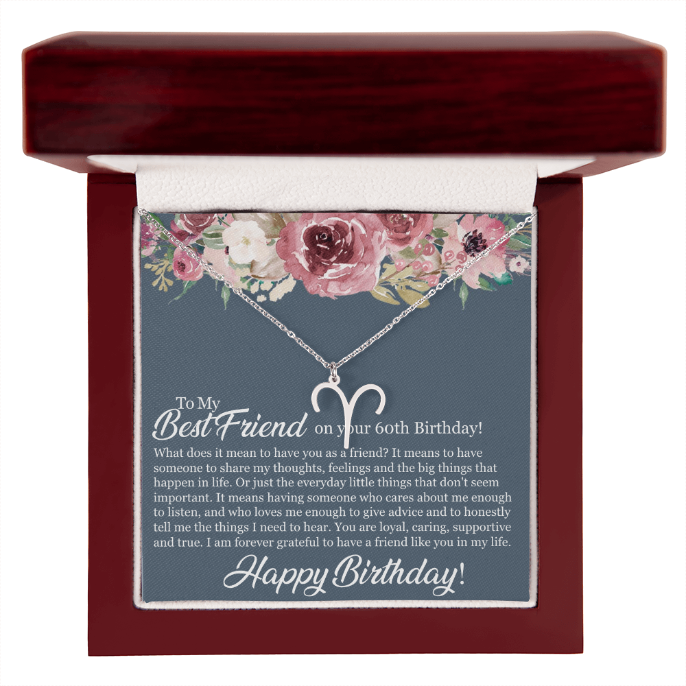 Best Gifts 305-Best Friend 60th Birthday Zodiac Necklace for Her