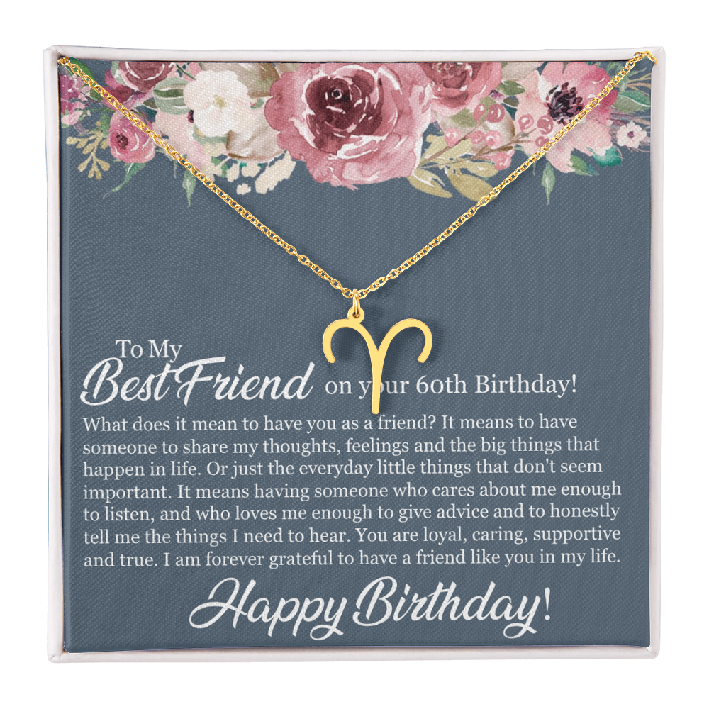 Best Gifts 305-Best Friend 60th Birthday Zodiac Necklace for Her