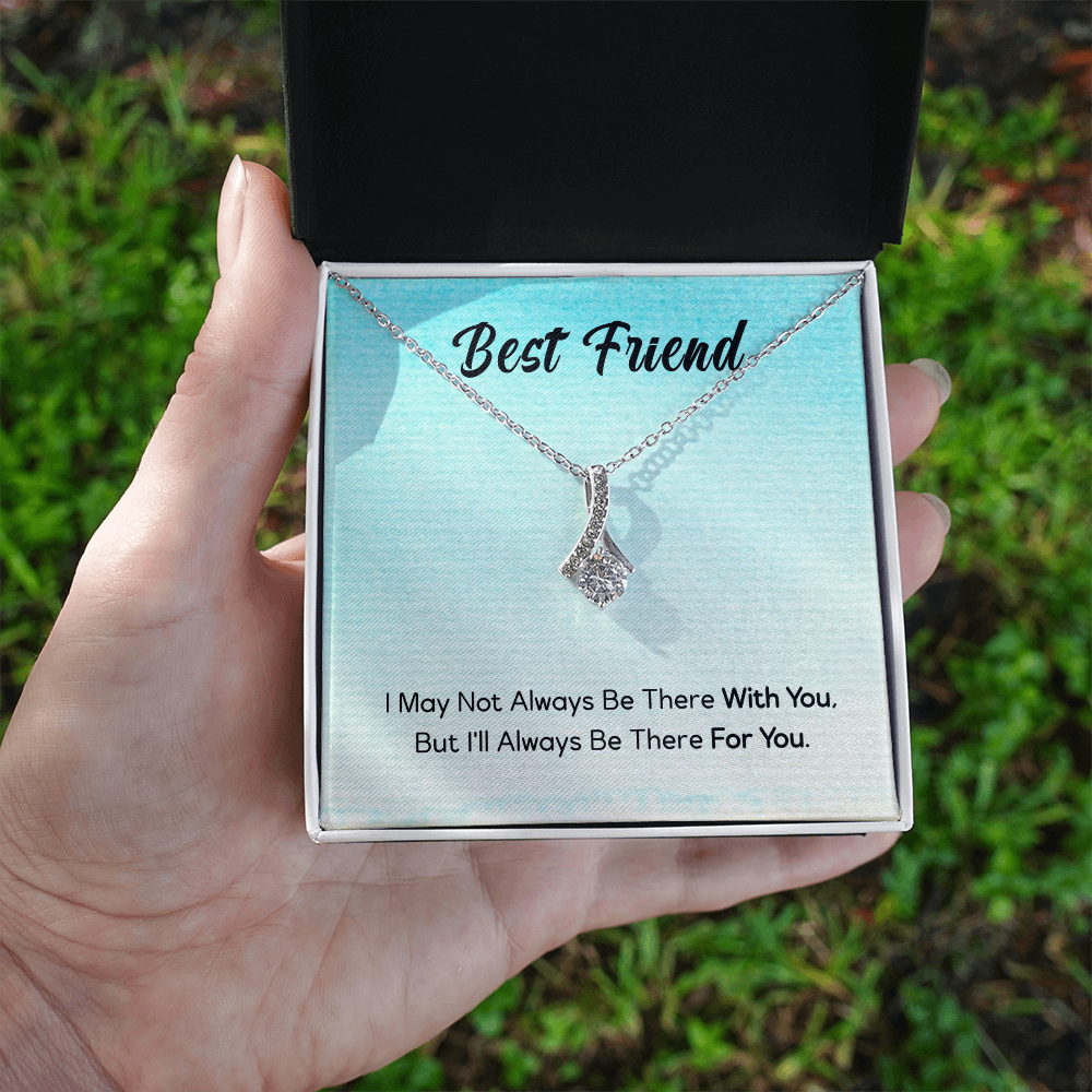 Best Gifts 305-Best Friend Necklace Gift for Her Alluring Beauty Pendant with Friendship Quote Card