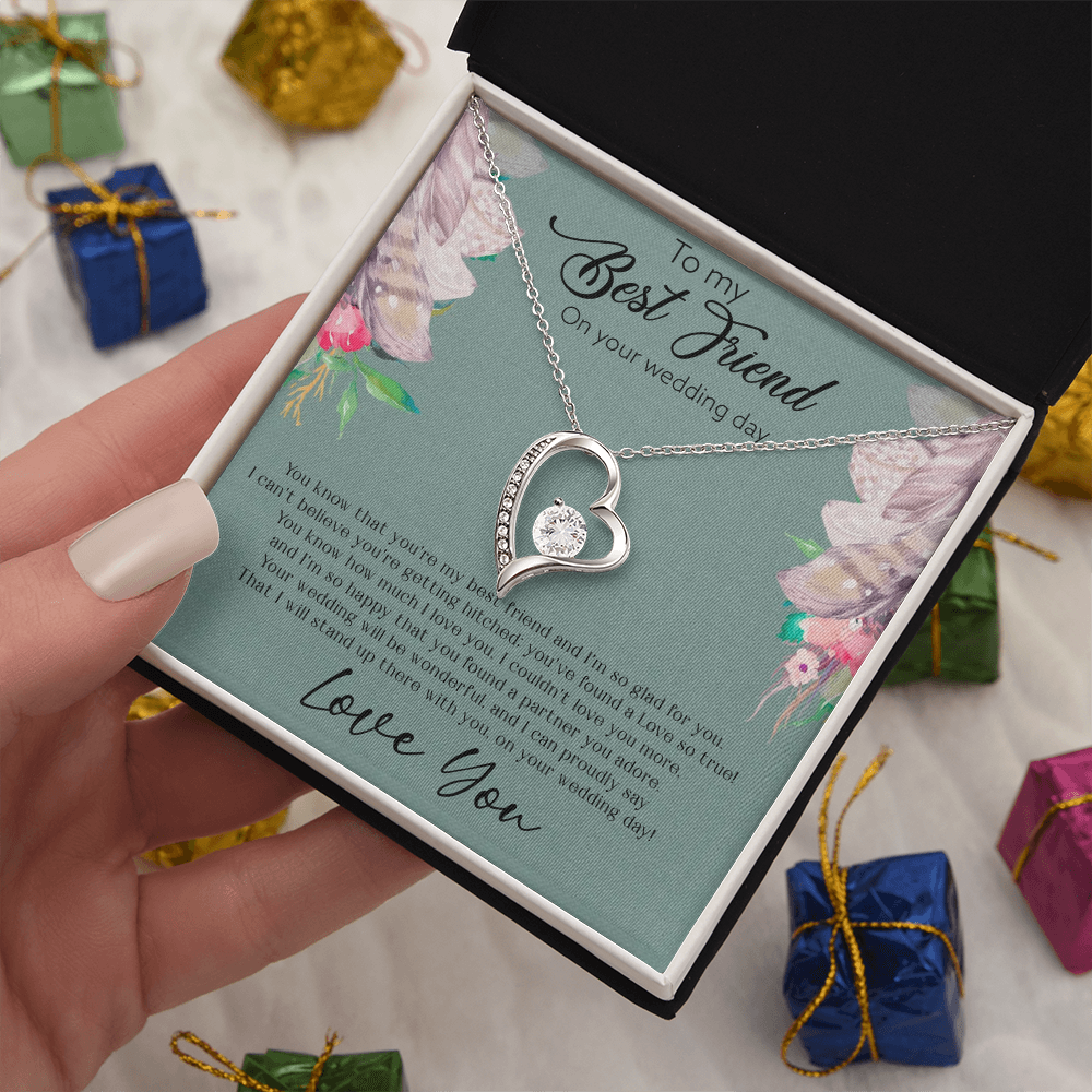 Best Gifts 305-Best Friend Wedding Day Forever Love Necklace for Bride 
