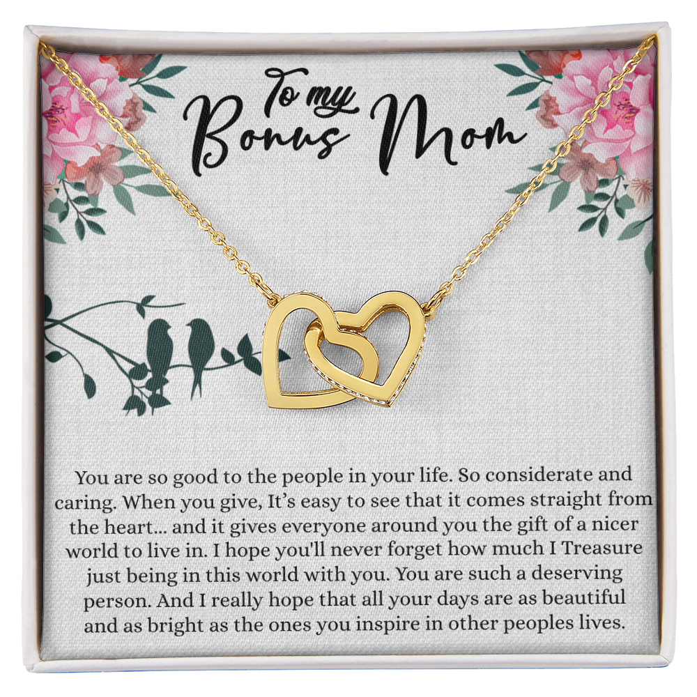 Best Gifts 305-Bonus Mom Necklace – Interlocking Hearts Jewelry Gift