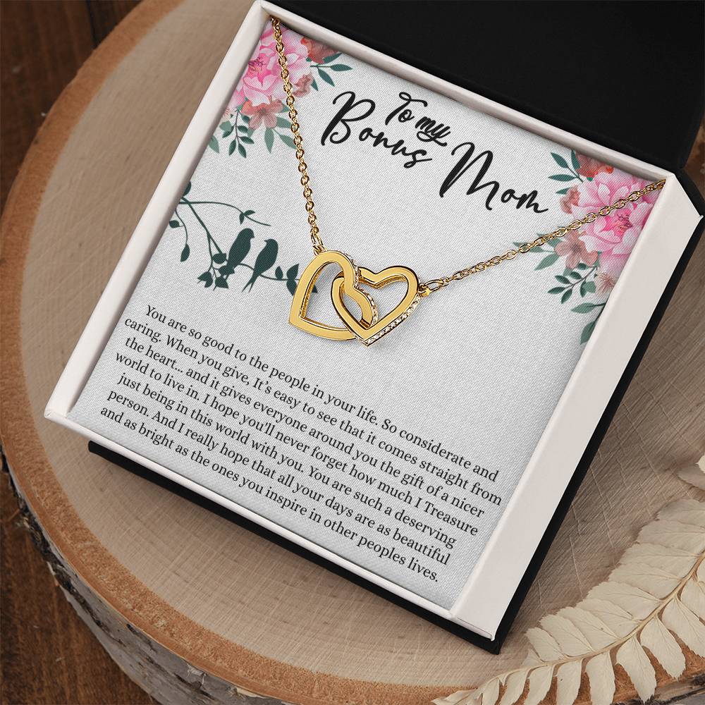 Best Gifts 305-Bonus Mom Necklace – Interlocking Hearts Jewelry Gift