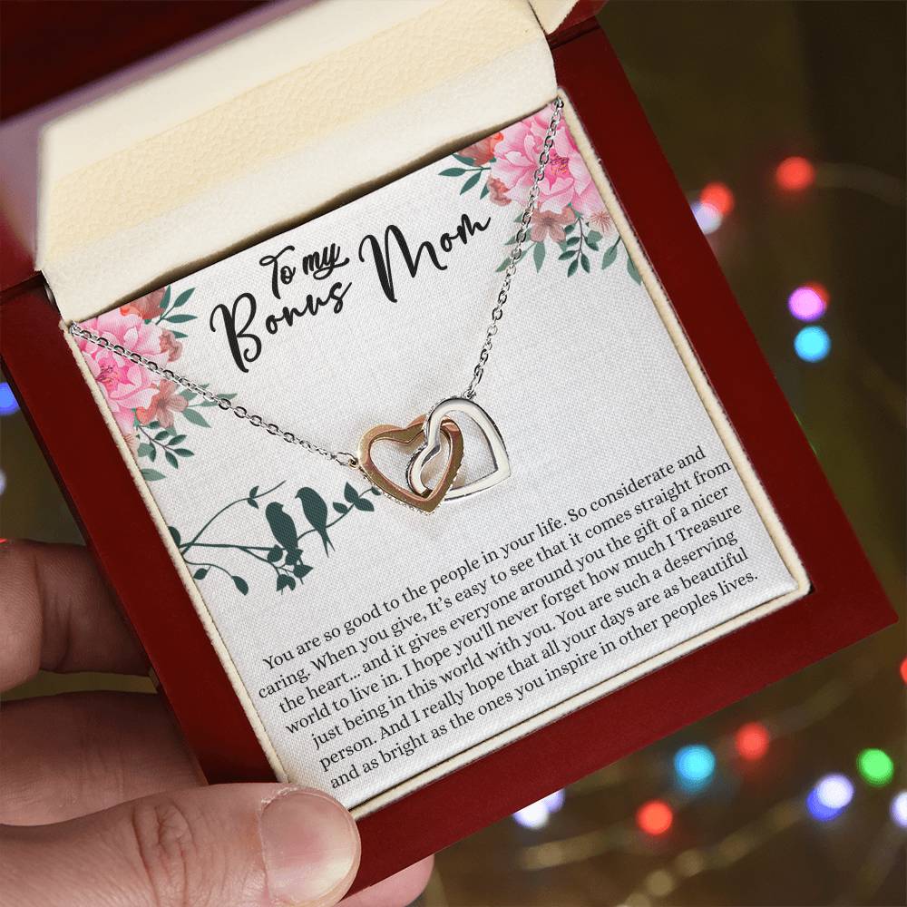 Best Gifts 305-Bonus Mom Necklace – Interlocking Hearts Jewelry Gift