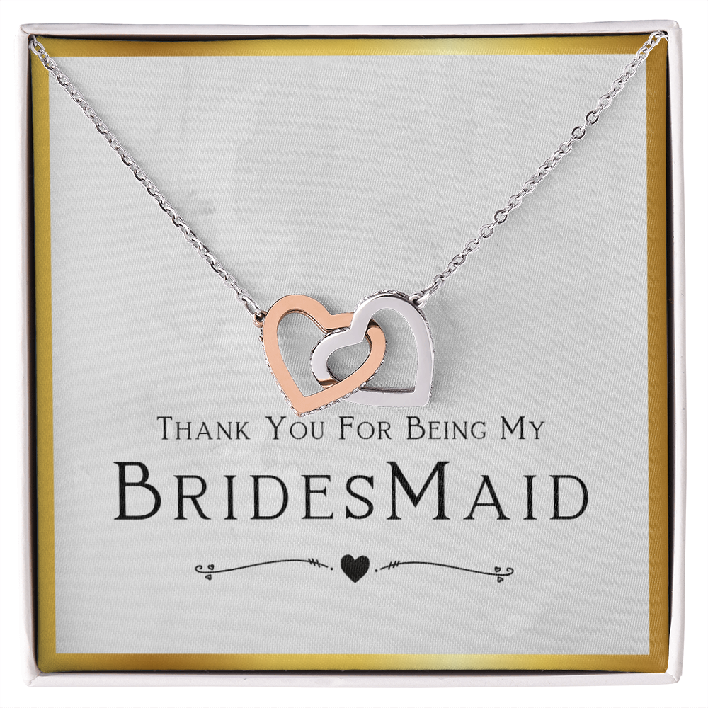 Best Gifts 305-Bridesmaid Necklace Gift – Interlocking Hearts CZ