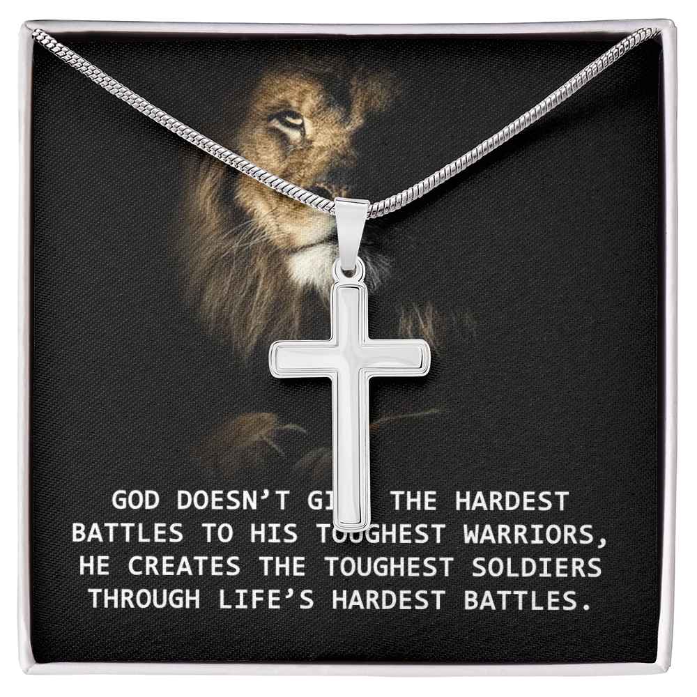 Best Gifts 305-Christian Man Cross Necklace Gift – Faith Warrior Jewelry