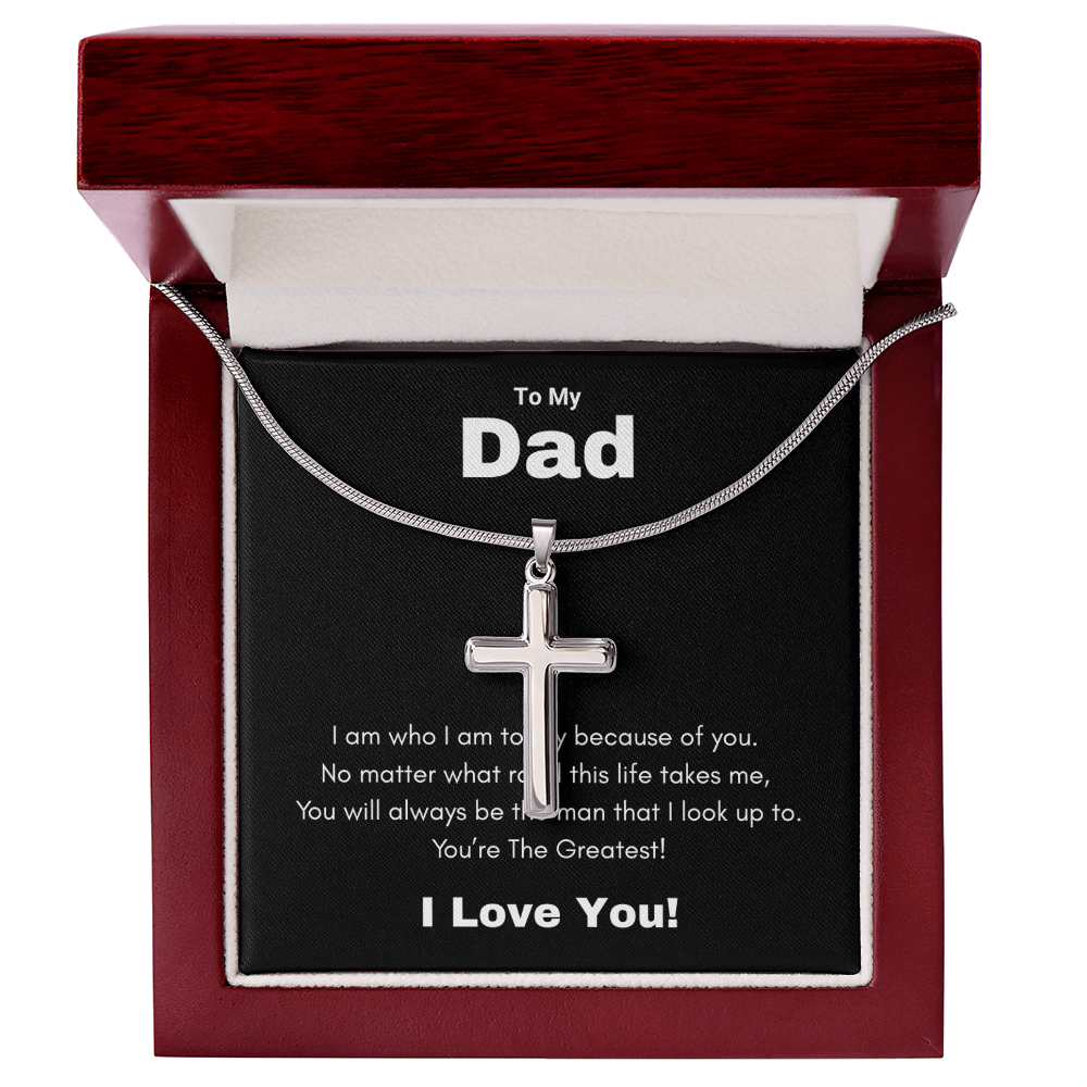 Best Gifts 305-Dad Cross Necklace – Faith Gift from Son or Daughter