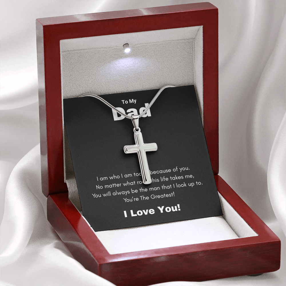 Best Gifts 305-Dad Cross Necklace – Faith Gift from Son or Daughter