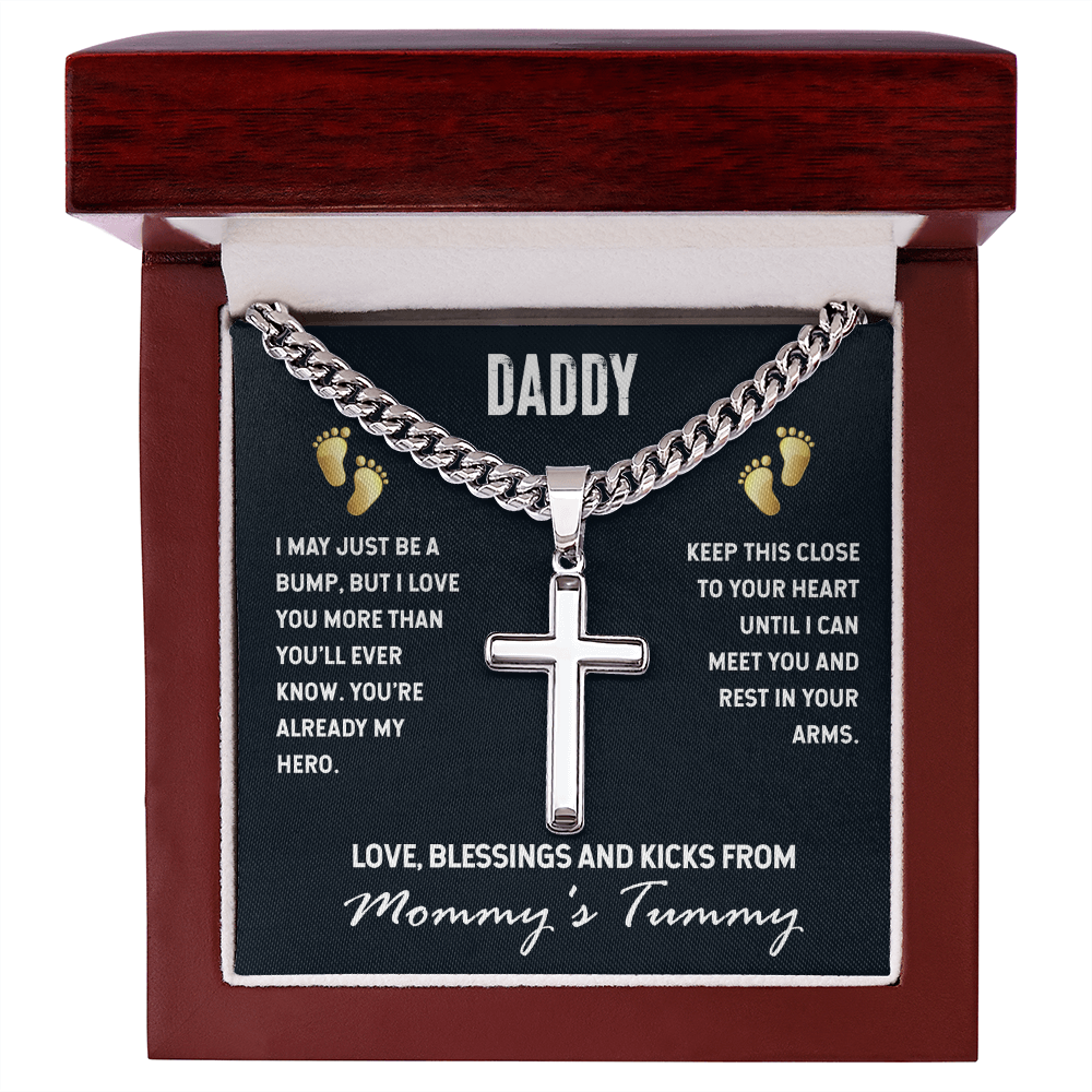 Best Gifts 305-Daddy Cross Necklace Gift from Baby Bump Faith Keepsake