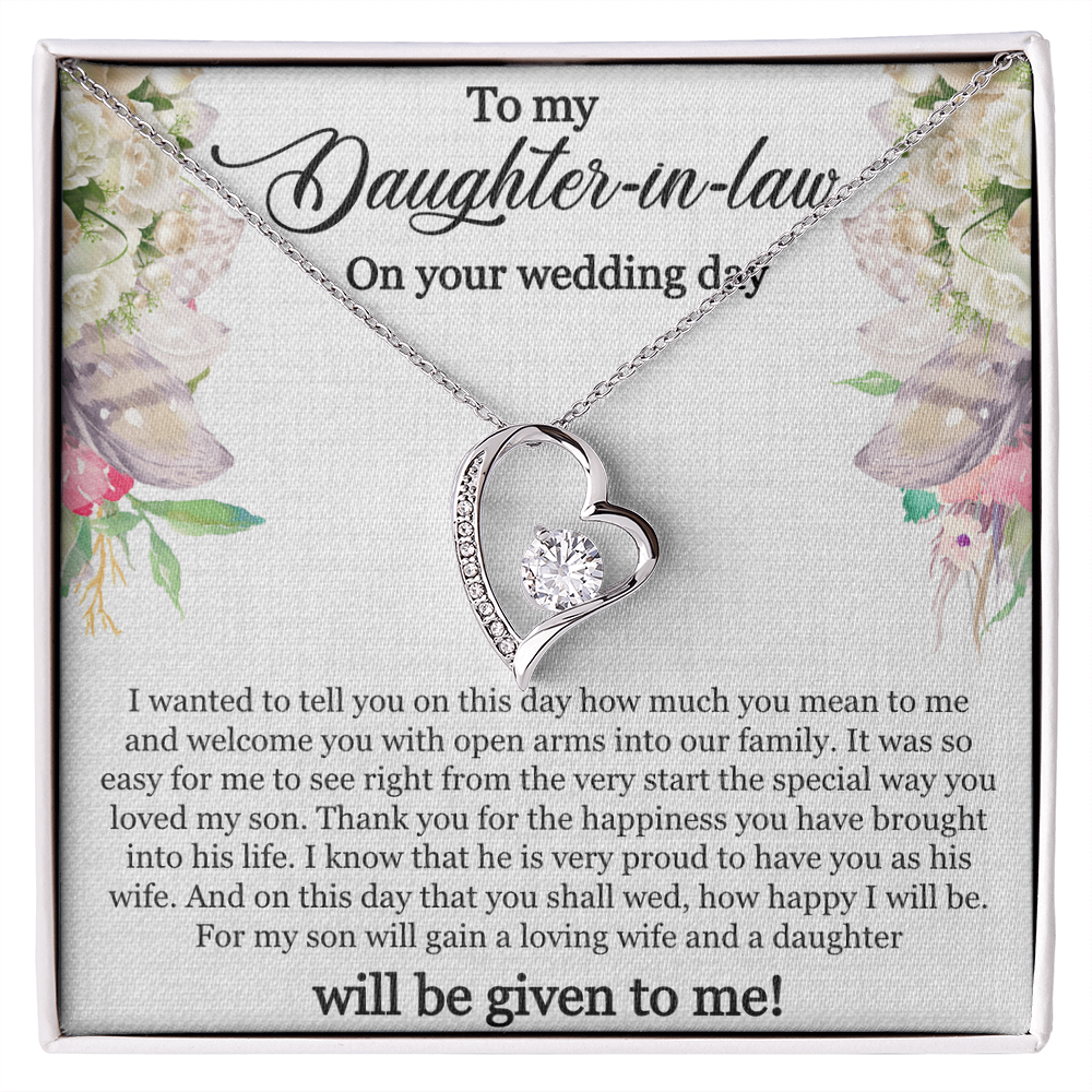 Best Gifts 305-Daughter-in-Law Forever Love Wedding Necklace Gift from In-Laws