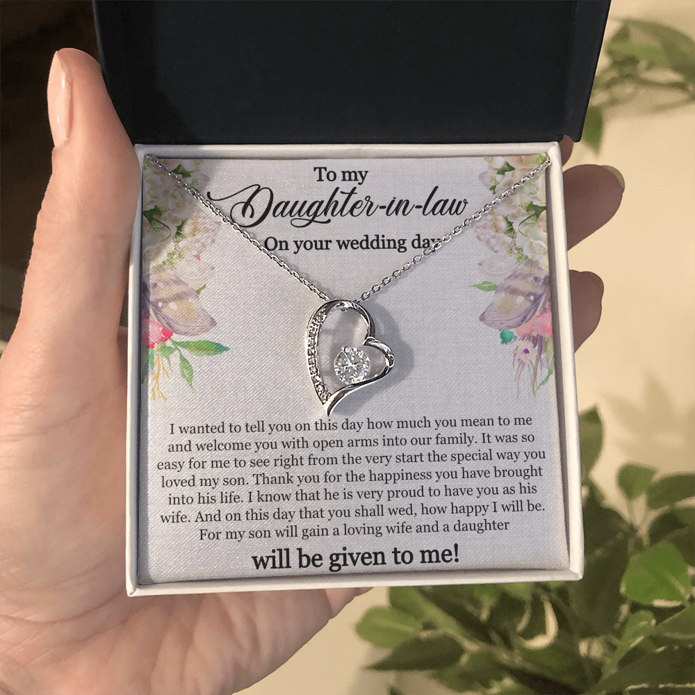Best Gifts 305-Daughter-in-Law Forever Love Wedding Necklace Gift from In-Laws