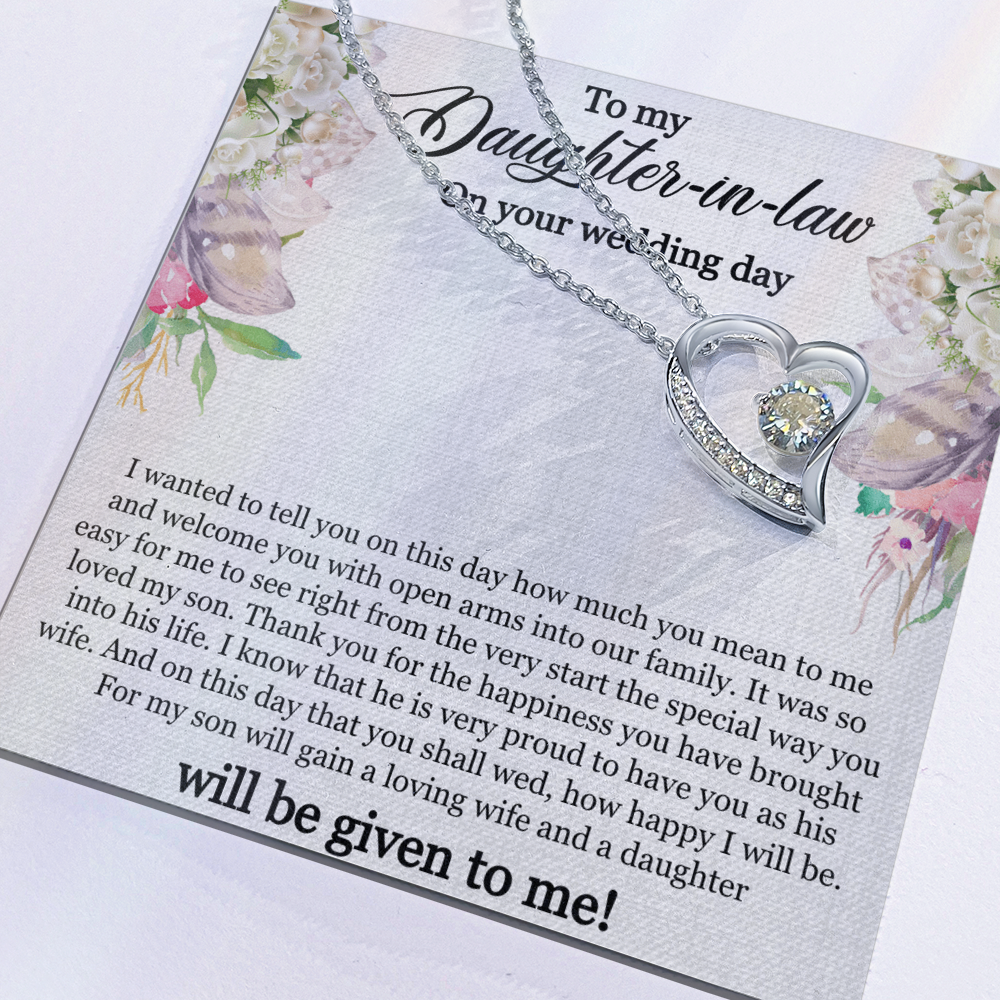 Best Gifts 305-Daughter-in-Law Forever Love Wedding Necklace Gift from In-Laws