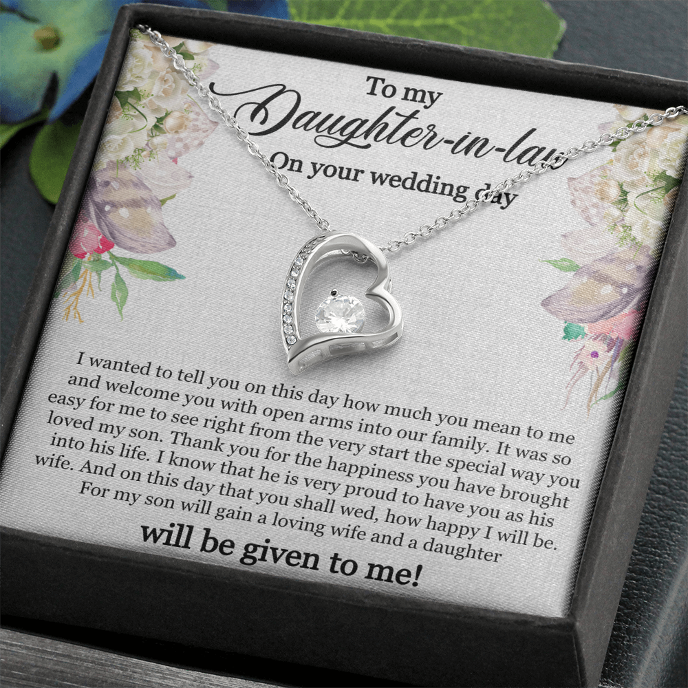 Best Gifts 305-Daughter-in-Law Forever Love Wedding Necklace Gift from In-Laws