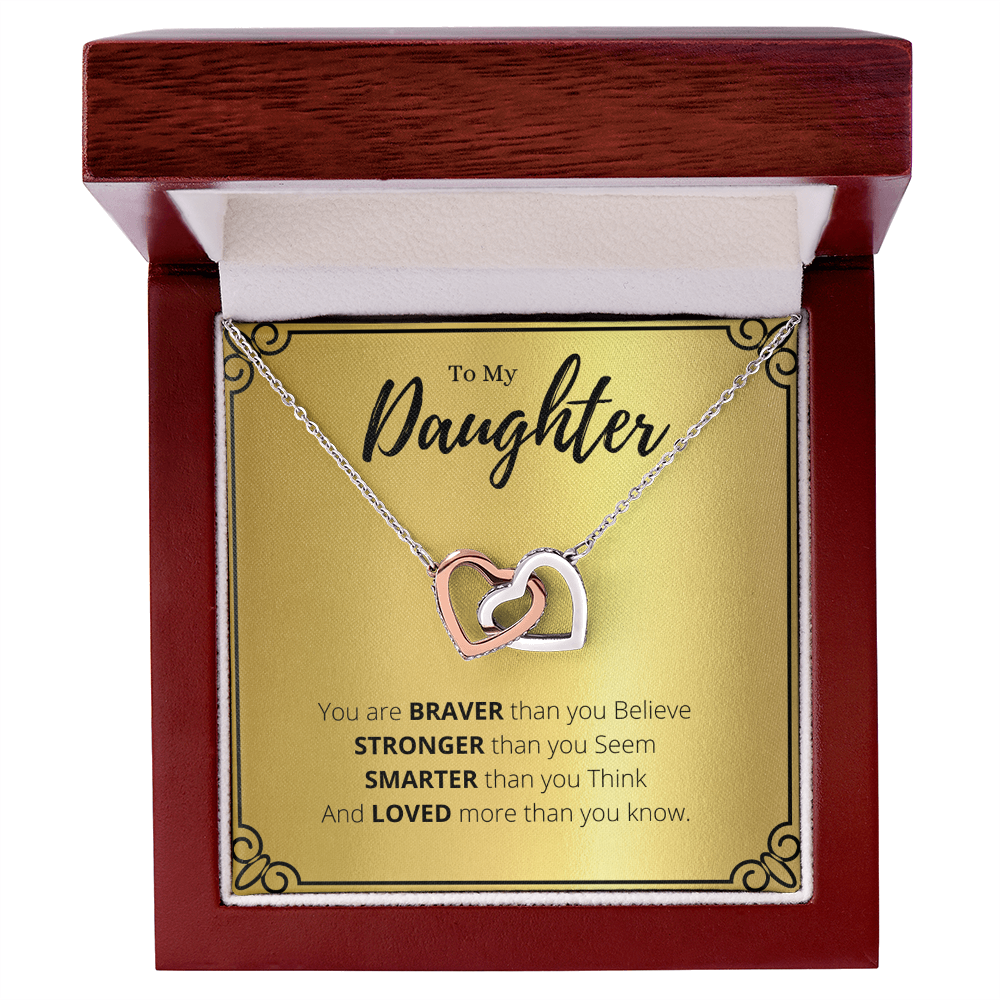Best Gifts 305-Daughter Interlocking Hearts Necklace Gift from Mom