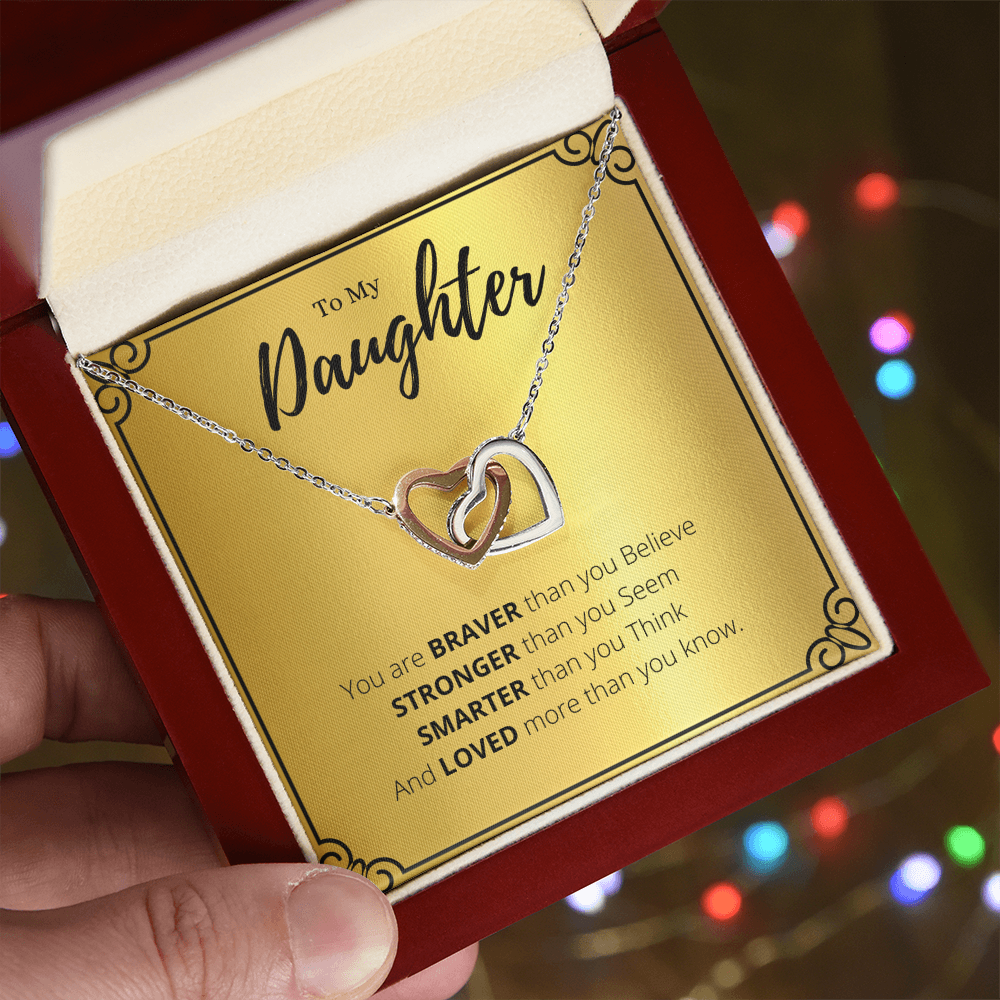 Best Gifts 305-Daughter Interlocking Hearts Necklace Gift from Mom