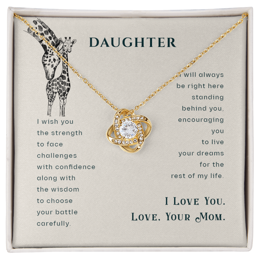 Christian Gifts 305-Daughter Wish Love Knot Necklace Gift from Mom with Inspirational Message Card